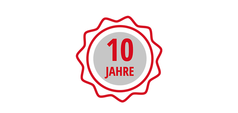 Abbildung des 10-Jahre Brushless Garantie Logos